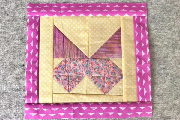 Butterfly Scrap Quilt Block, homemade and freshly served