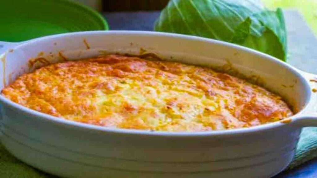 Healthy Cabbage Casserole, homemade and freshly served