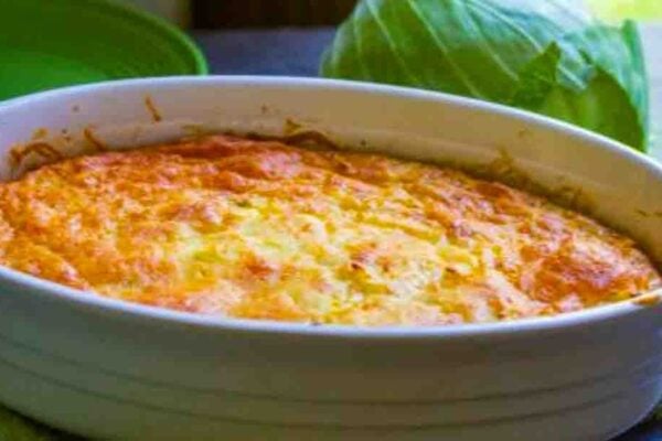 Healthy Cabbage Casserole, homemade and freshly served