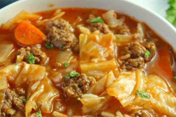 Cabbage Roll Soup, homemade and freshly served