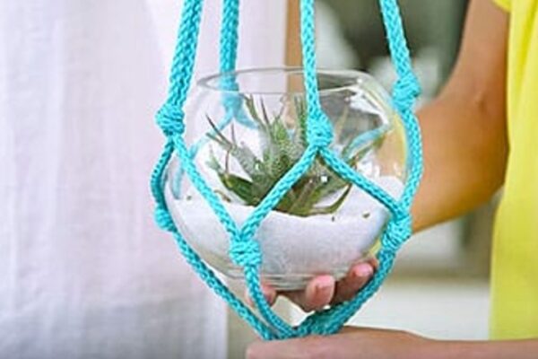 Finished A 5 Minute Macrame Planter, a completed DIY project
