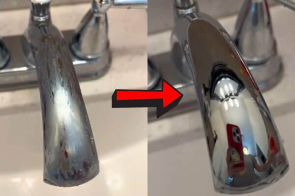 Finished Candle Wax Bathroom Cleaning Hack, a completed DIY project