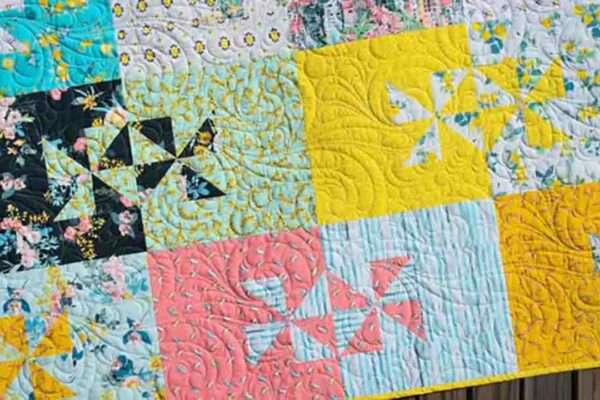 Finished Capri Breeze Fat Quarter Quilt Pattern, a completed DIY project