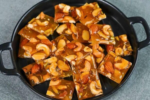 Caramel Nut Bar, homemade and freshly served