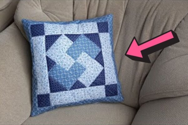 Finished Card Trick Patchwork Pillowcase, a completed DIY project
