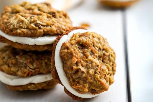 Carrot Cake Cookie Sandwiches, homemade and freshly served