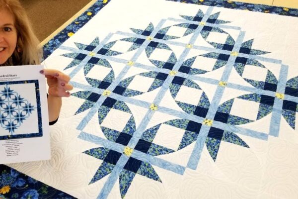 Finished Cathedral Stars Quilt, a completed DIY project