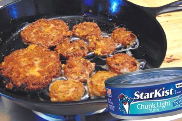 Cheap Canned Tuna Fritters, homemade and freshly served