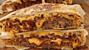 Cheeseburger Crunch Wrap Better Than Taco Bell, homemade and freshly served