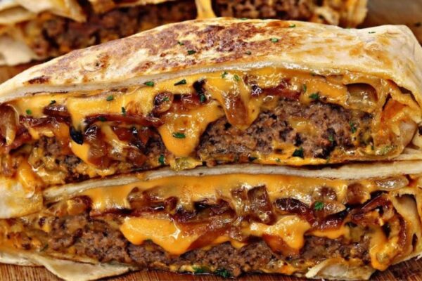 Cheeseburger Crunch Wrap Better Than Taco Bell, homemade and freshly served