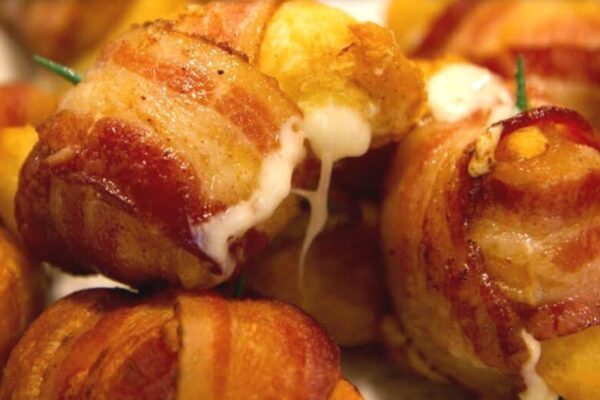 Cheesy Bacon Biscuit Bombs, homemade and freshly served
