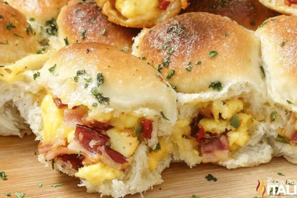 Cheesy Bacon & Egg Breakfast Bombs, homemade and freshly served