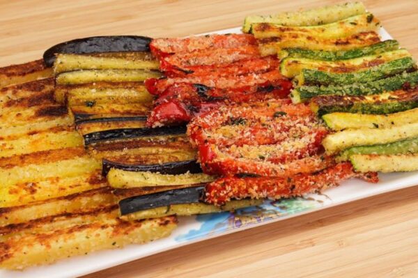 Cheesy Baked Vegetables, homemade and freshly served