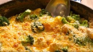 Cheesy Chicken Broccoli Bake, homemade and freshly served