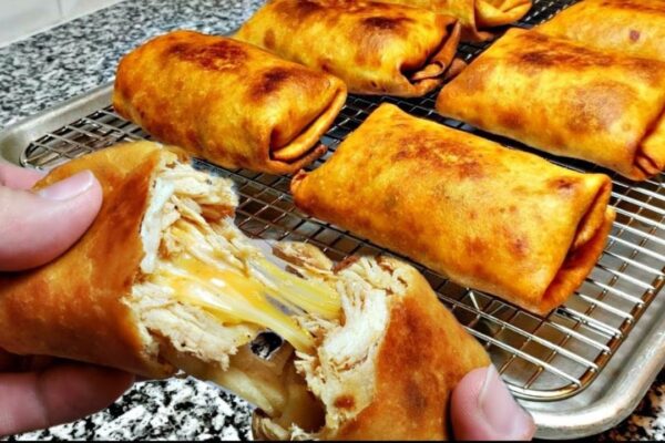 Cheesy Chicken Chimichangas, homemade and freshly served