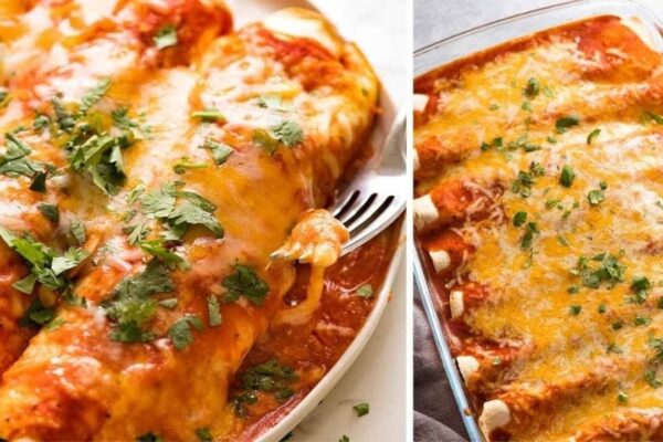 Cheesy Chicken Enchilada, homemade and freshly served