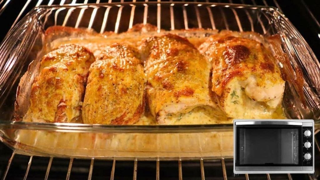 Cheesy Herb Baked Chicken Roll, homemade and freshly served