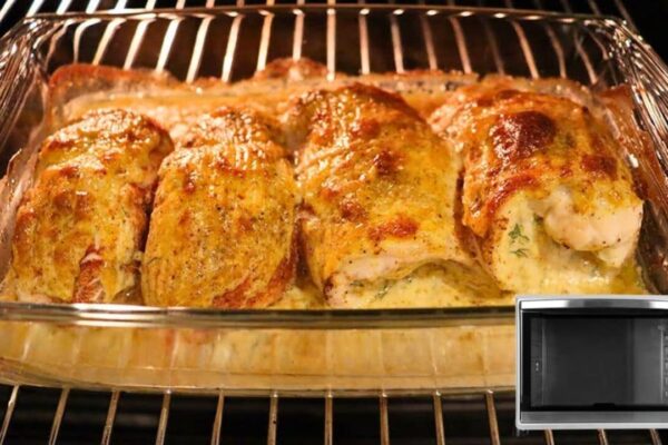 Cheesy Herb Baked Chicken Roll, homemade and freshly served