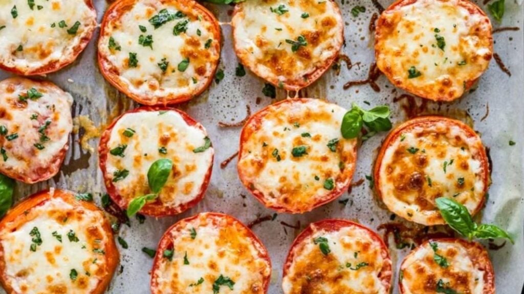 Cheesy Oven-Roasted Parmesan Tomatoes, homemade and freshly served