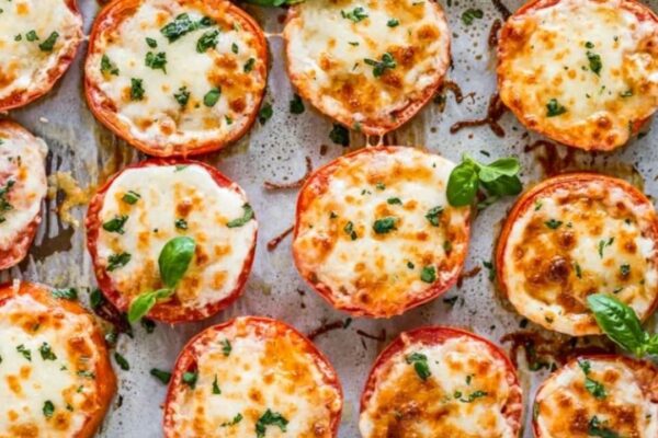 Cheesy Oven-Roasted Parmesan Tomatoes, homemade and freshly served
