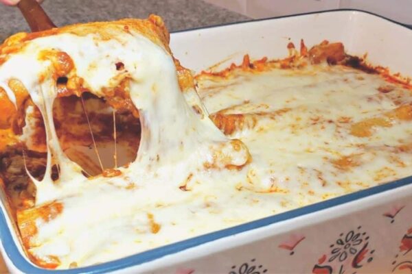 Cheesy Saucy Chicken Enchiladas, homemade and freshly served