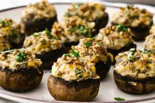 Cheesy Stuffed Mushrooms, homemade and freshly served