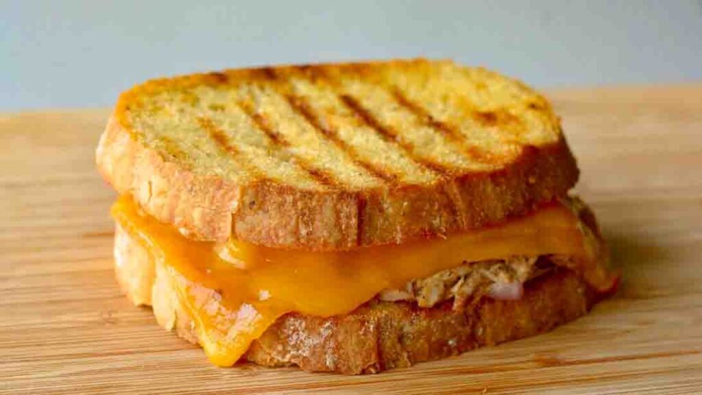 Cheesy Tuna Melt Sandwich, homemade and freshly served
