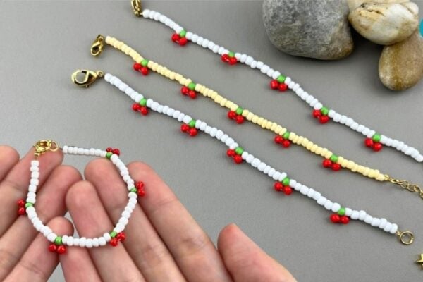 How to Make a Cherry Bracelet | Easy Bracelet Tutorial — easy step-by-step DIY tutorial.