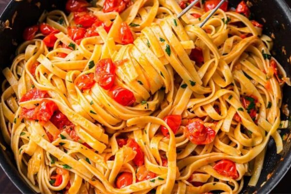 Cherry Tomato Butter Sauce Pasta, homemade and freshly served