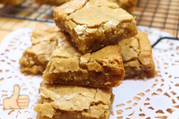 Chewy Coconut Bars, homemade and freshly served