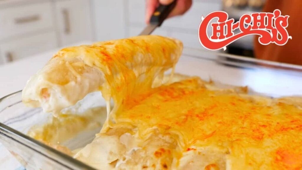 Chi Chi's Enchilada Casserole, homemade and freshly served