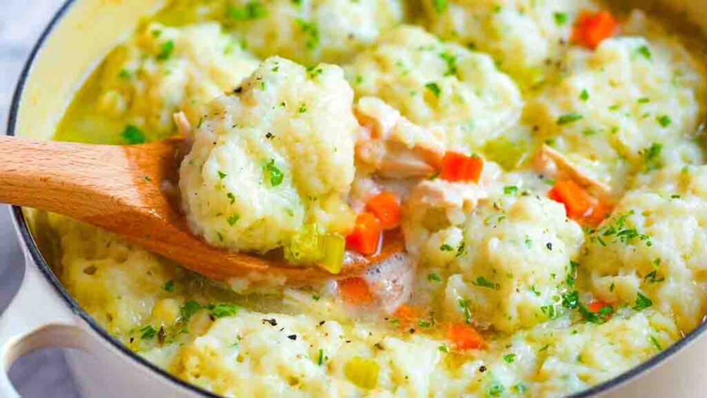 Chicken and Dumplings From Scratch, homemade and freshly served