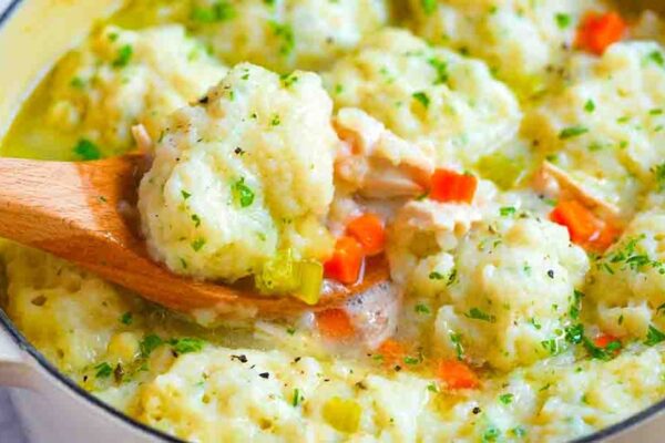 Chicken and Dumplings From Scratch, homemade and freshly served