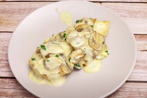 Chicken Breasts With Creamy Gravy, homemade and freshly served