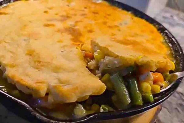 Chicken Cobbler Using Leftover Chicken, homemade and freshly served