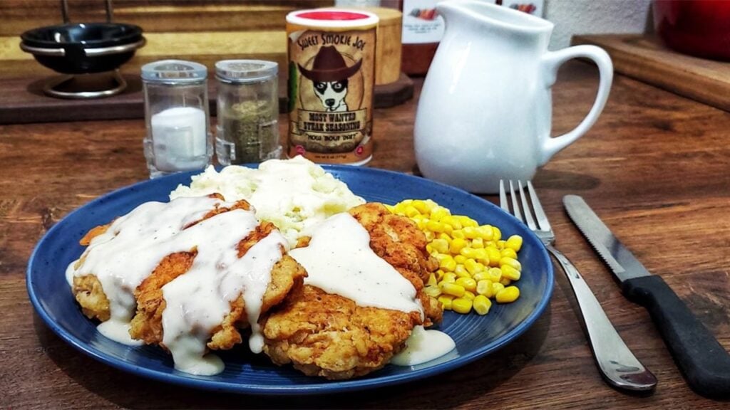 Southern Style Chicken Fried Steak and Gravy, homemade and freshly served