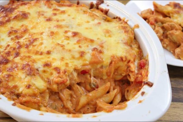 Chicken Pasta Bake, homemade and freshly served