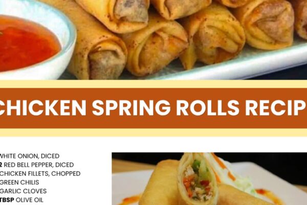 Chicken Spring Rolls, homemade and freshly served