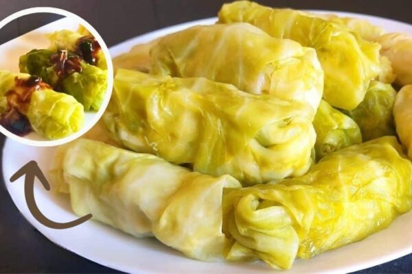 Chicken Stuffed Cabbage Roll, homemade and freshly served