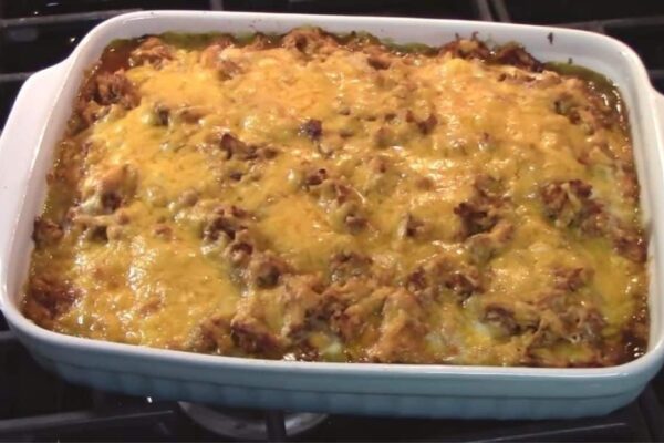 Chicken Tamale Casserole, homemade and freshly served