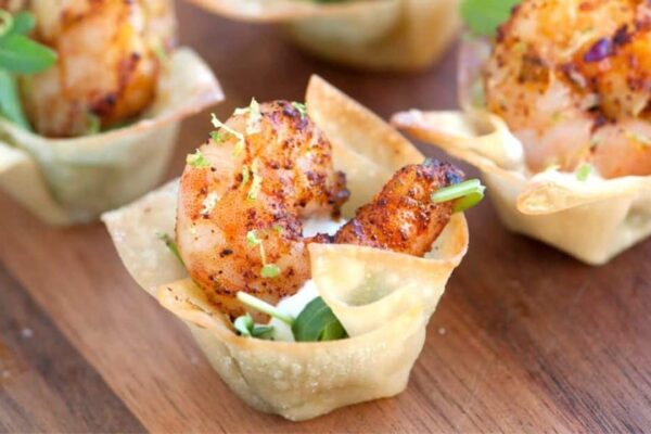 Chili Lime Baked Shrimp Cups, homemade and freshly served