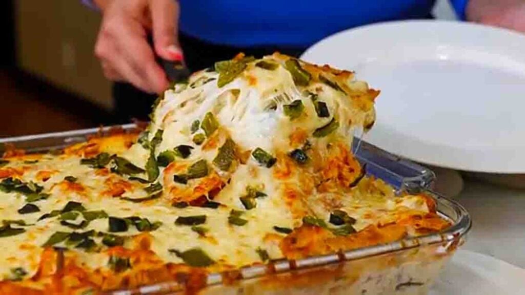 Chimichangas Casserole, homemade and freshly served