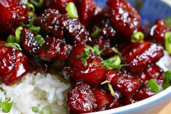 Chinese-Style Glazed Pork Belly, homemade and freshly served