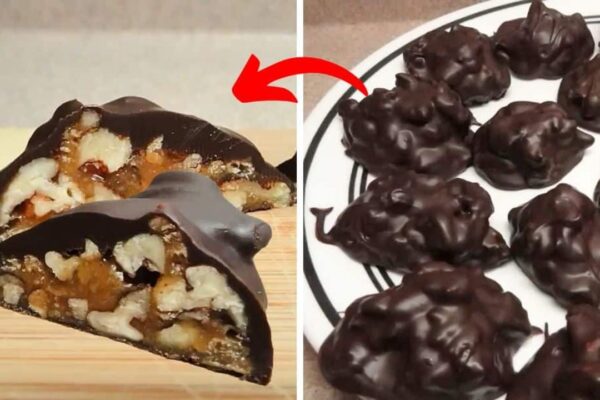Chocolate Billionaire Candy, homemade and freshly served