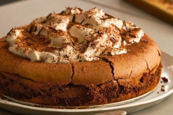 Chocolate Cloud Cake, homemade and freshly served