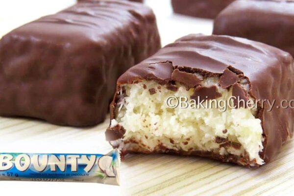 3-Ingredient Chocolate-Covered Coconut Bars, homemade and freshly served
