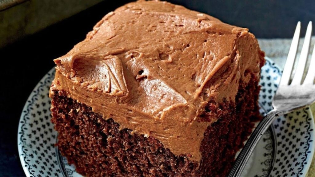 Chocolate-Mayonnaise Cake, homemade and freshly served