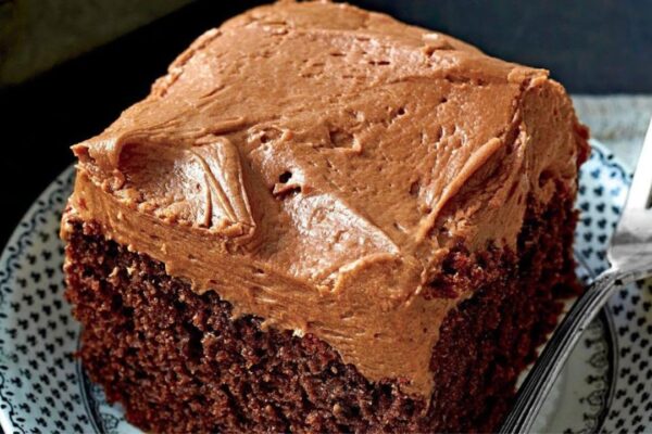 Chocolate-Mayonnaise Cake, homemade and freshly served