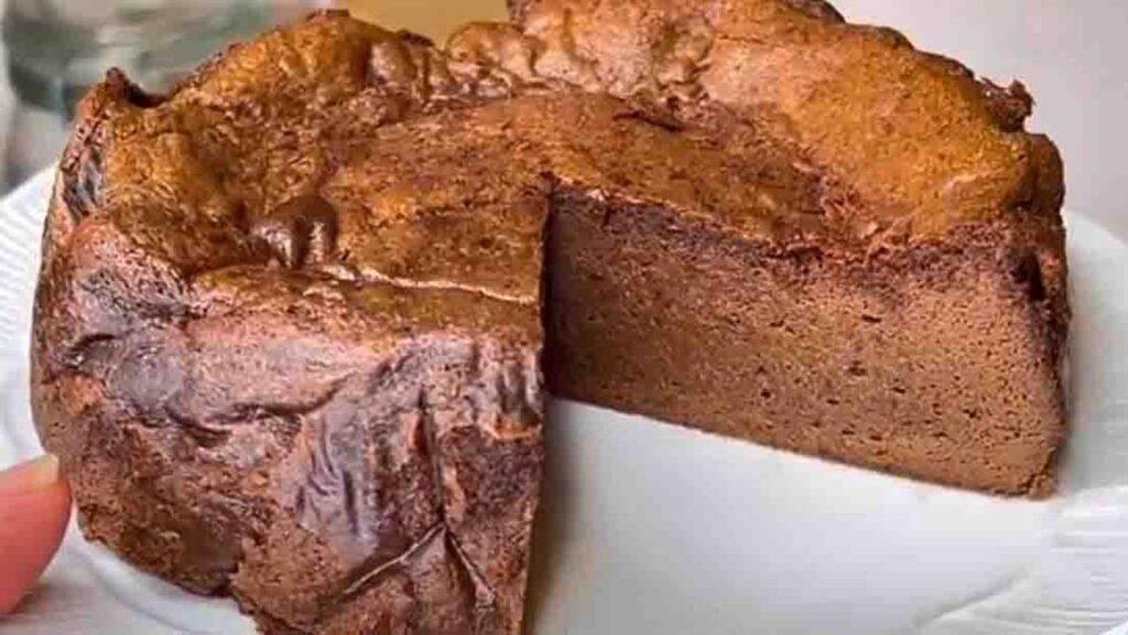 3-Ingredient Chocolate Mousse Cake, homemade and freshly served