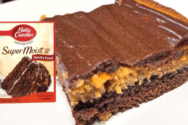 Chocolate Peanut Butter Cake Mix, homemade and freshly served